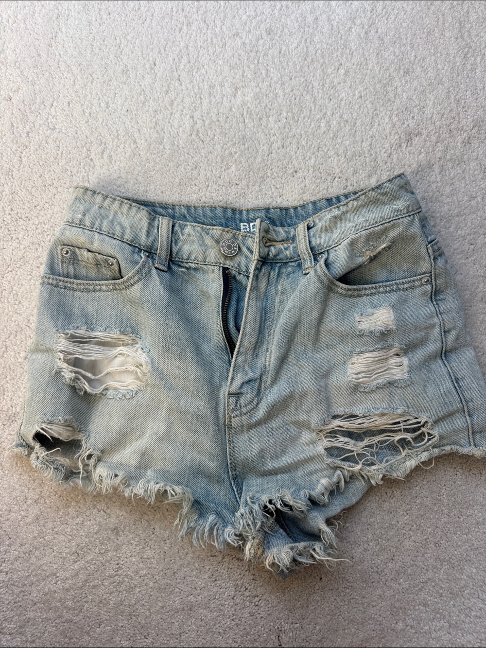 BDG Light Blue Distressed Denim Shorts - Women's Casual Cutoff